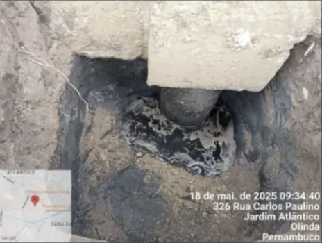 Detalhe de elemento construtivo exposto durante avaliação